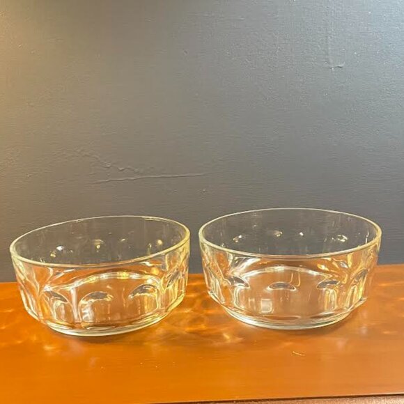 Vintage Mid Century Arcoroc France 3Pc Set Thumbprint Pattern Bowls Dinnerware